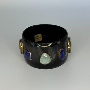 AP Kenya Ashley Pittman Natural Horn Mixed-Stone Bangle Bracelet